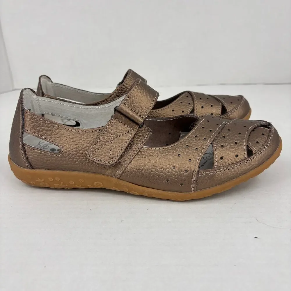 Spring Step Streetwise Mary Jane Flat Size EU 40 US 9 Bronze Leather‎ Adjustable
